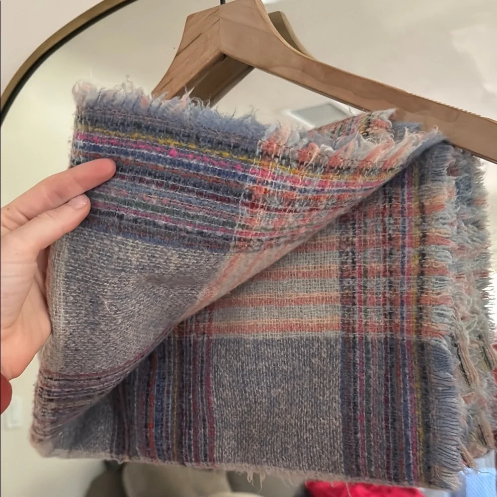 Cozy Multicolor Plaid Scarf Throw